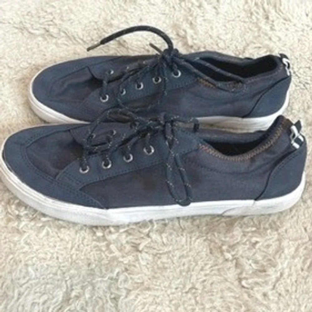 Sperry Top-Sider Deckfin Mens 6.5 Navy Blue Canvas Low Top Sneakers YB56830A